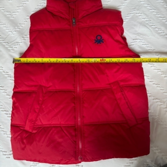 United Colours of Benetton Youth Large Unisex Red Puffer Vest - Picture 6 of 11